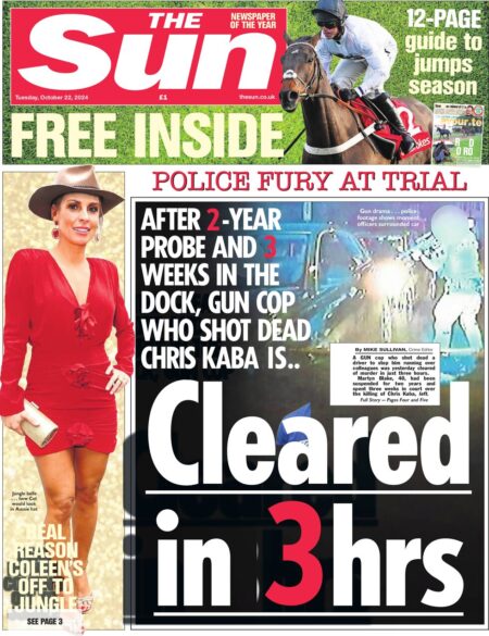 The Sun – Police fury at trial: Cleared in 3 hours 