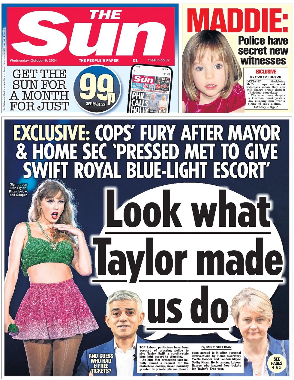 The Sun - Look what Taylor made us do 
