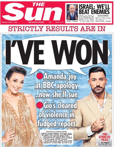 The Sun – Strictly results are in: I’ve won 