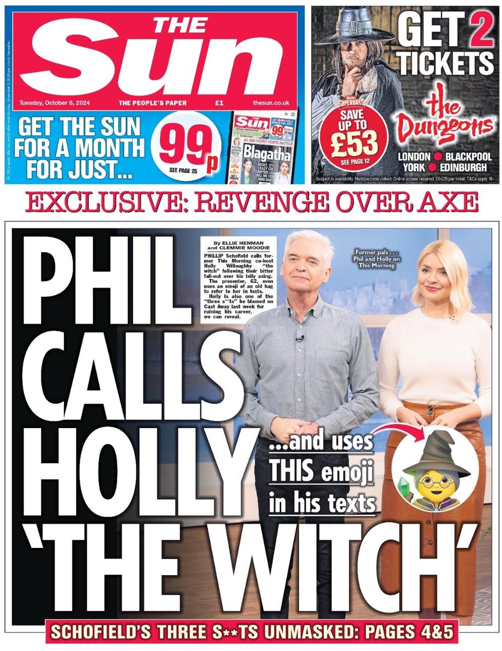 The Sun - Phil calls Holly ‘the witch’ 
