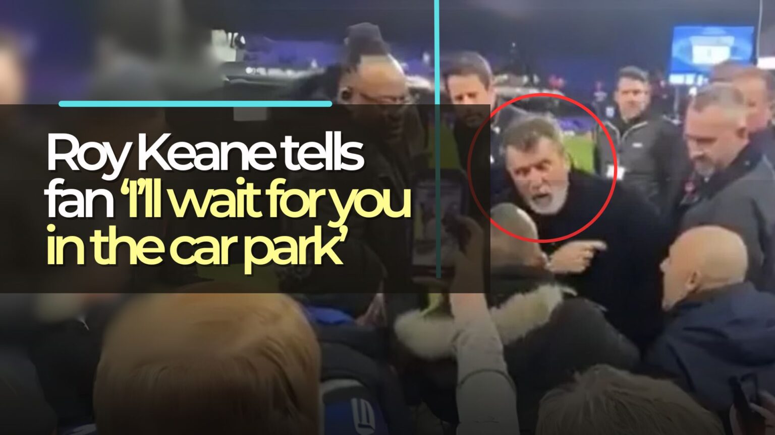 Roy Keane tells fan I will wait for you in the car park, after Ipswich vs Man Utd