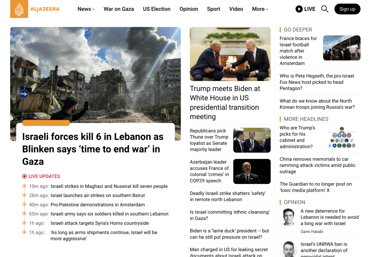 The World news headlines according to AL jazeera