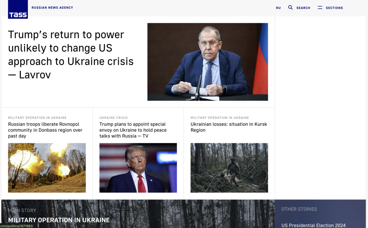 The News Today from Russia - Russian Tass news agency