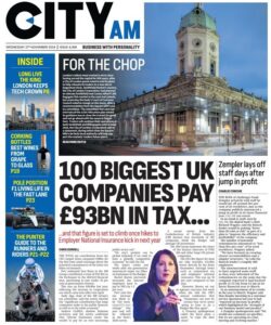 CITY AM – 100 biggest UK companies pay £93bn in tax