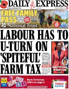 Daily Express – Labour has to U-turn on ‘spiteful farm tax’