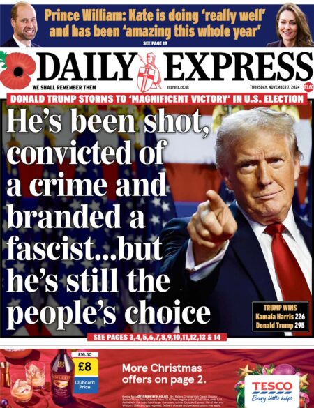 Daily Express – He’s been shot, convicted of a crime and branded a fascist… but he’s still the people’s choice