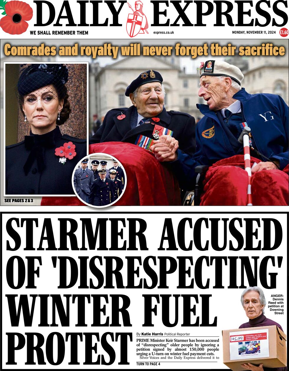 Daily Express - Starmer accused of disrespecting winter fuel protest 
