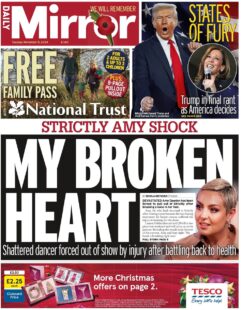 Daily Mirror – Strictly Amy shock: My broken heart 