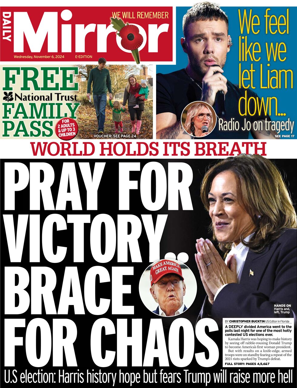 Daily Mirror - Pray for victory … brace for chaos 
