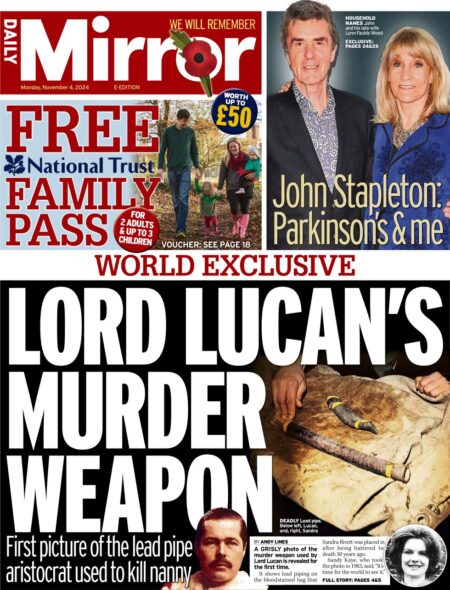 Daily Mirror – Lord Lucan’s murder weapon