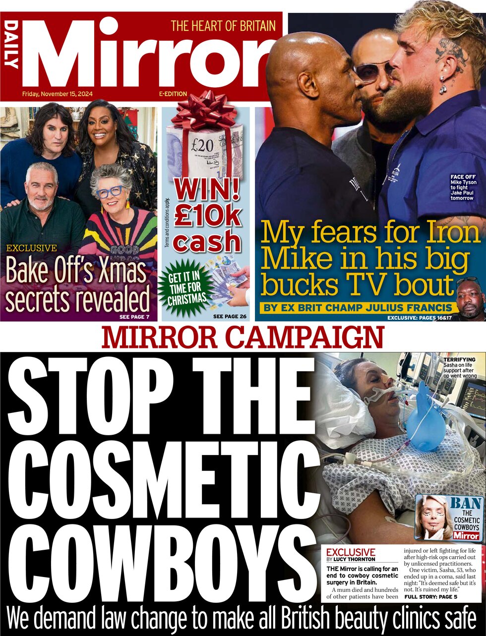 Daily Mirror - Stop the cosmetic cowboys 
