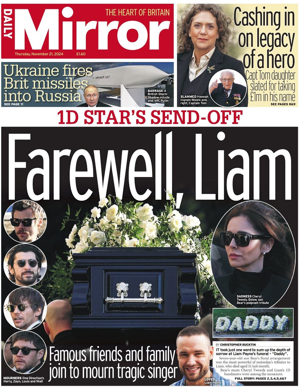  1D’s star send-off: Farewell, Liam - Daily Mirror