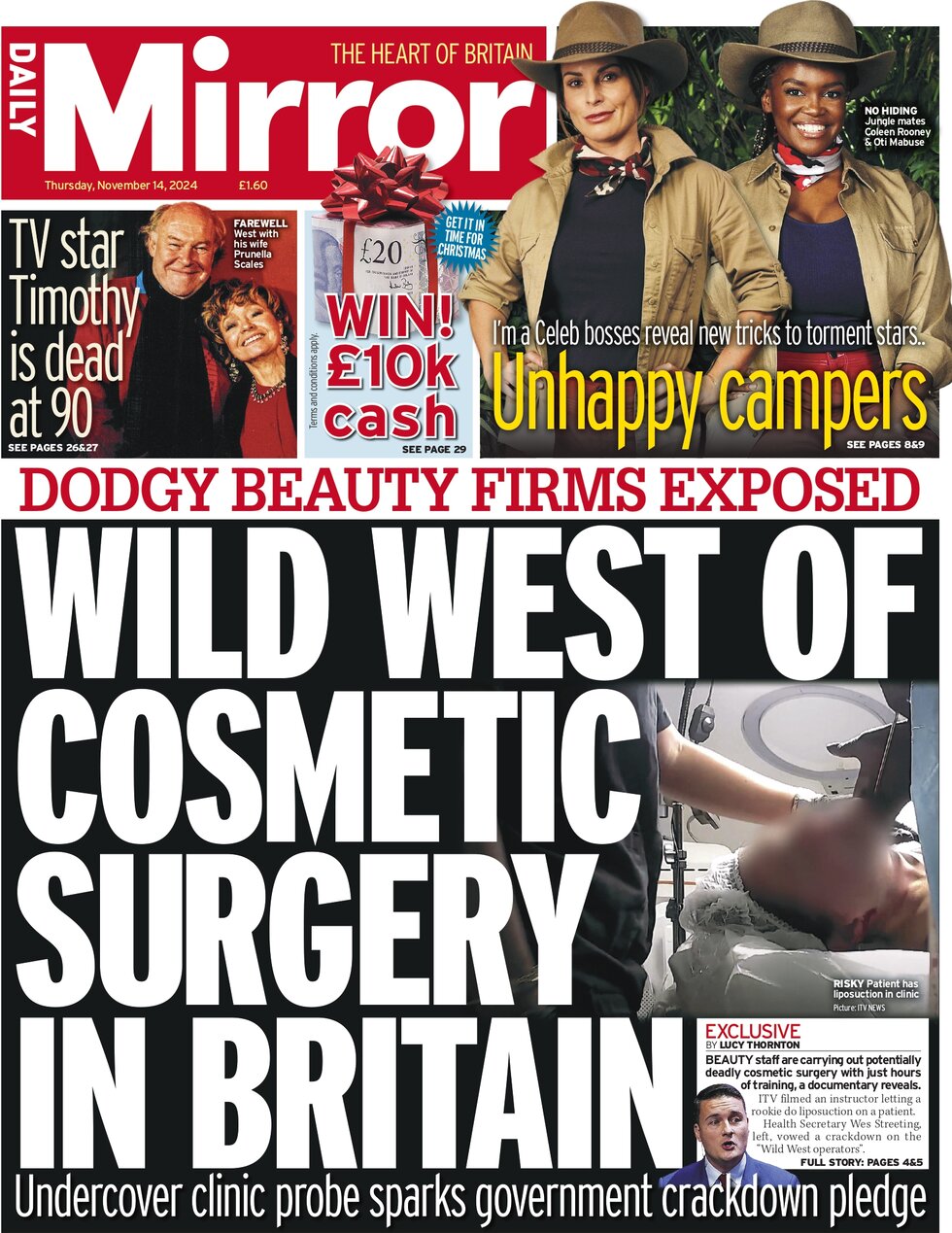 Daily Mirror - Wild West of cosmetic surgery in Britain 
