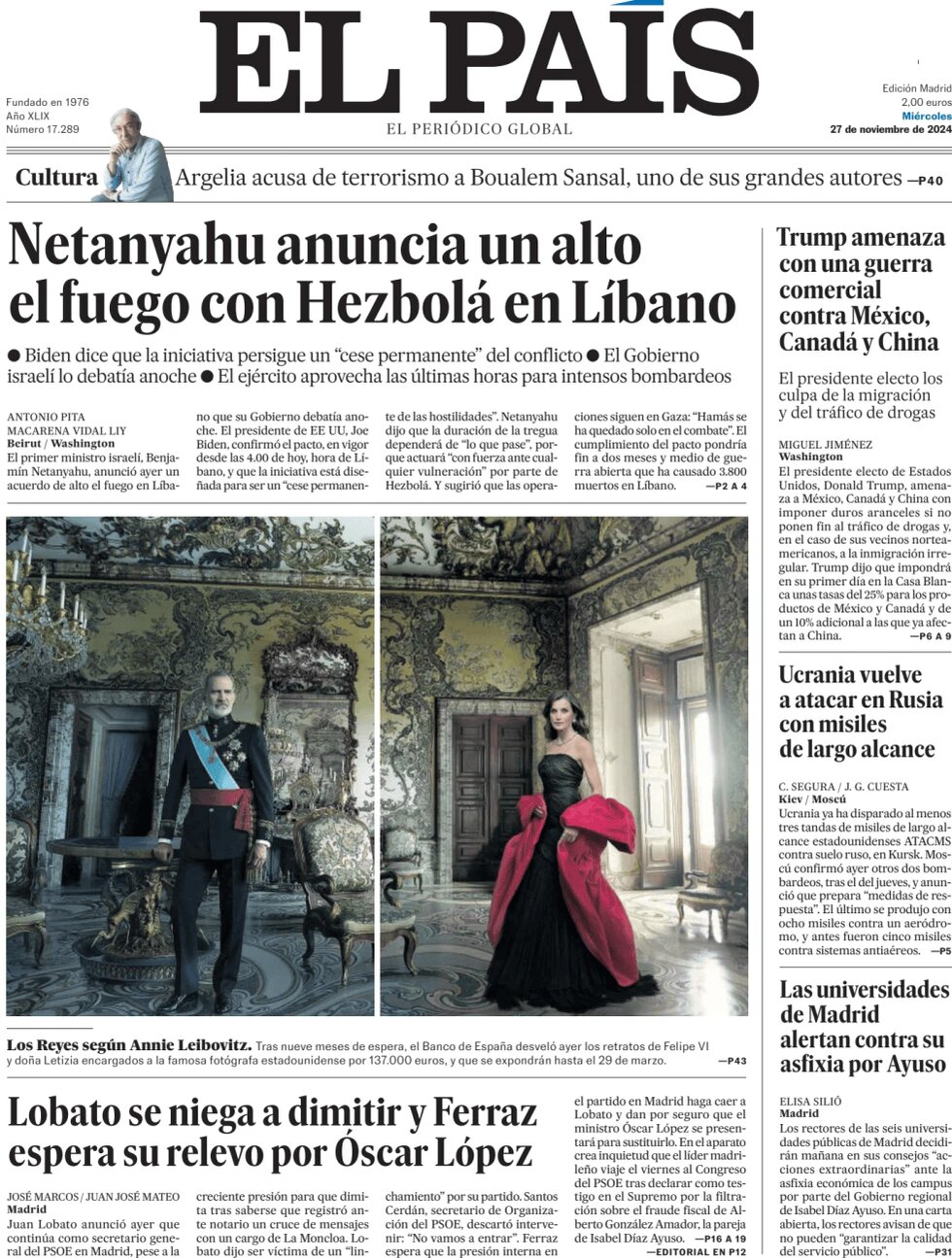 Netanyahu announces ceasefire with Hezbollah in Lebanon - El Pais