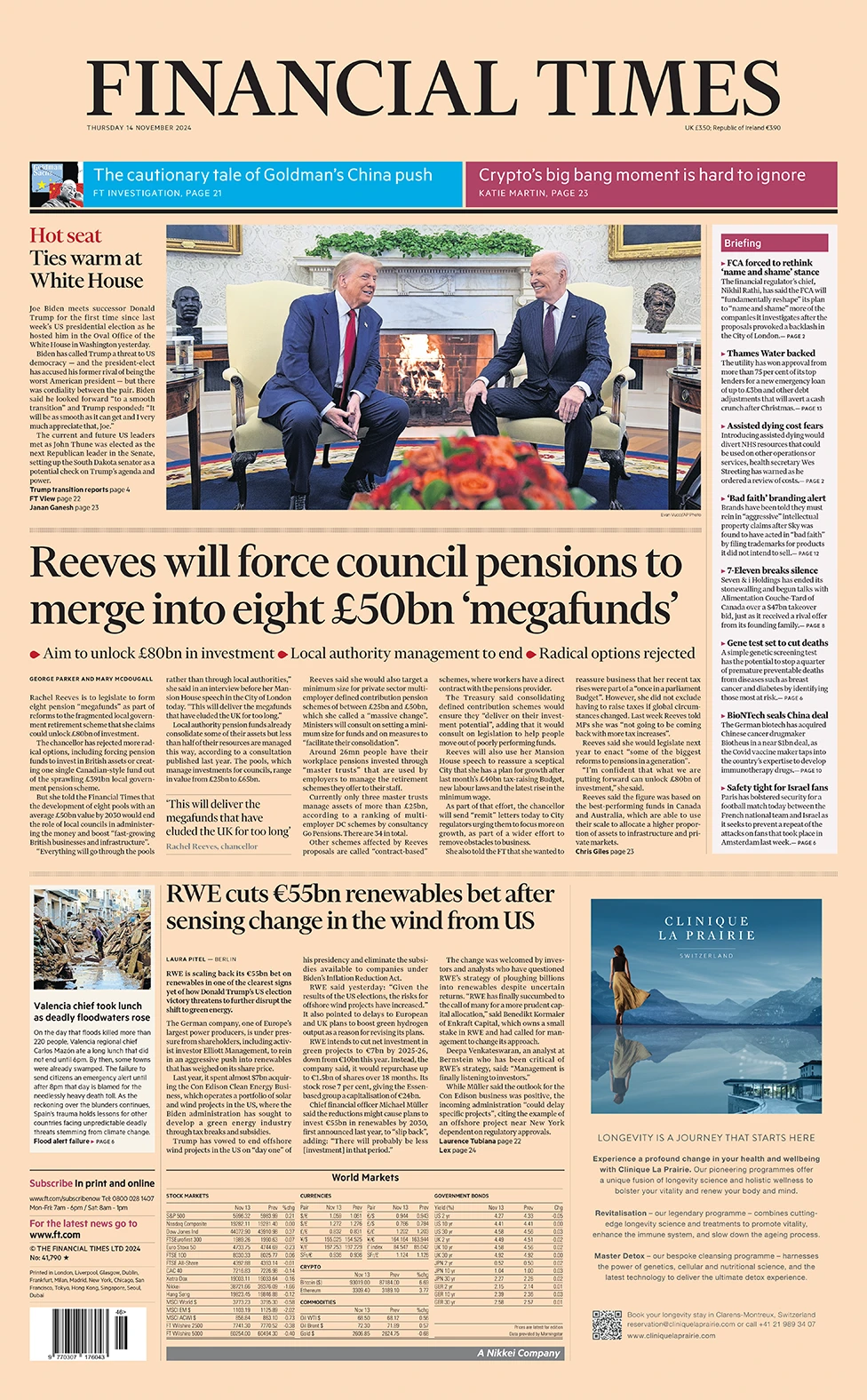 FT - Reeves will force council pensions to merge into eight £50bn megafunds 
