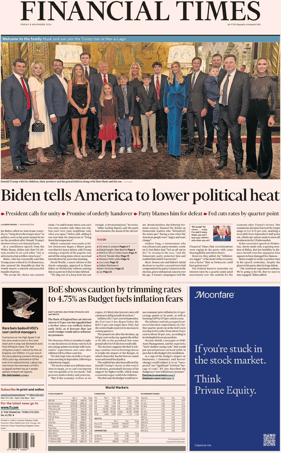 FT - Biden tells America to lower political heat 
