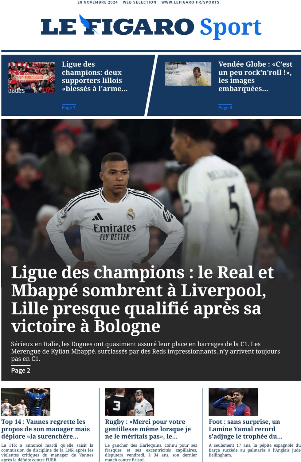 Real and Mbappé sink in Liverpool – Le Figaro Sport (FR)
