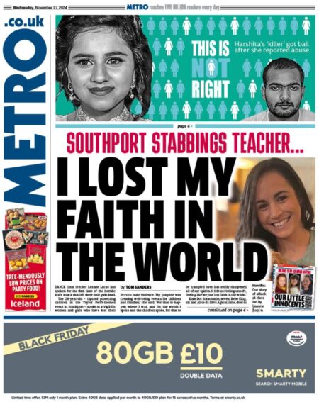 Southport stabbings teacher: I lost my faith in the world – Metro 