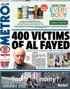 Metro - 400 victims of Al Fayed