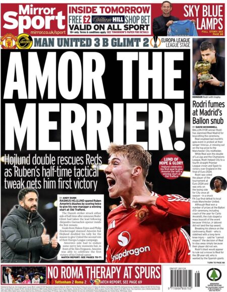 Man Utd 3-2 Glimt: Amor The Merrier! – Mirror Sport (UK)