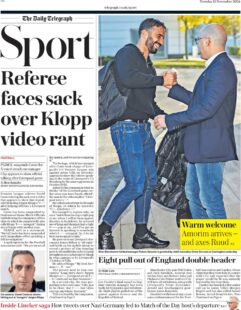 Telegraph Sport – Referee faces sack over Klopp video rant