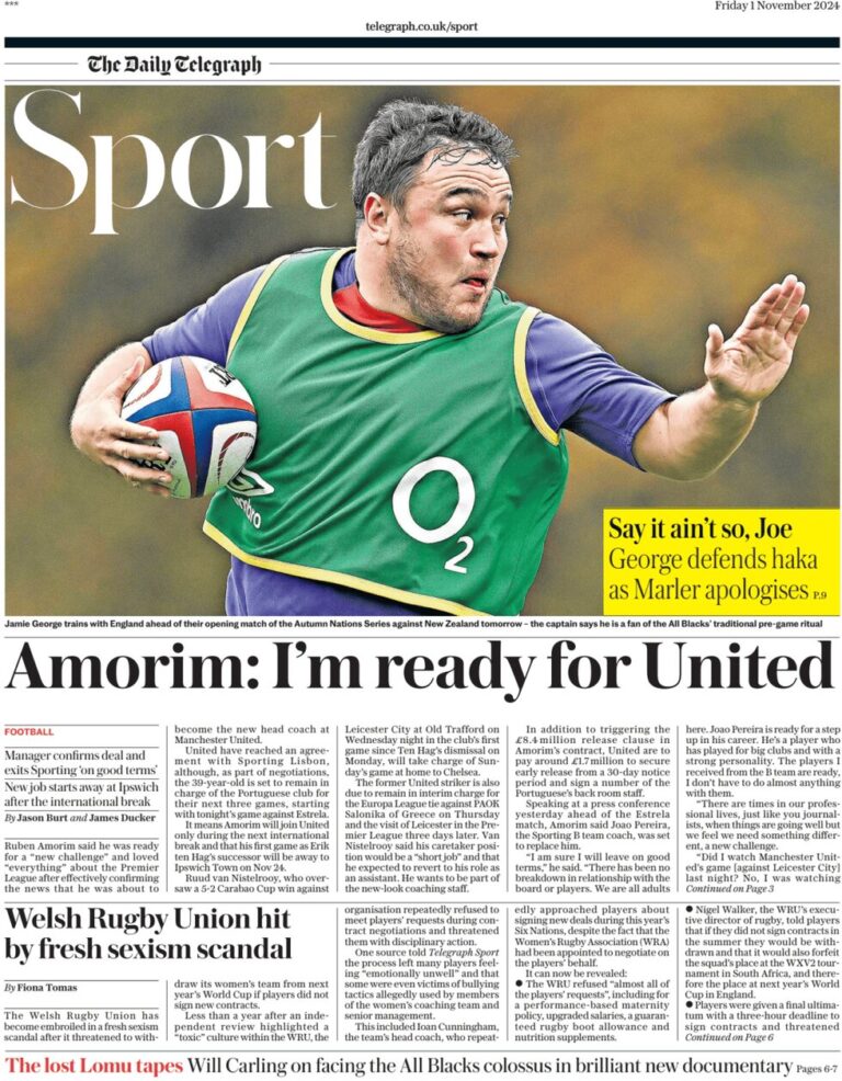 Telegraph Sport – Amorim: I’m ready for United