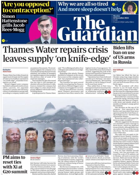 The Guardian – Thames Water repairs crisis leaves supply on knife-edge