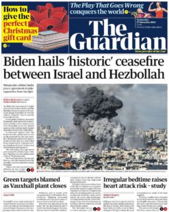 Biden hails historic ceasefire deal between Israel and Hezbollah – The Guardian 