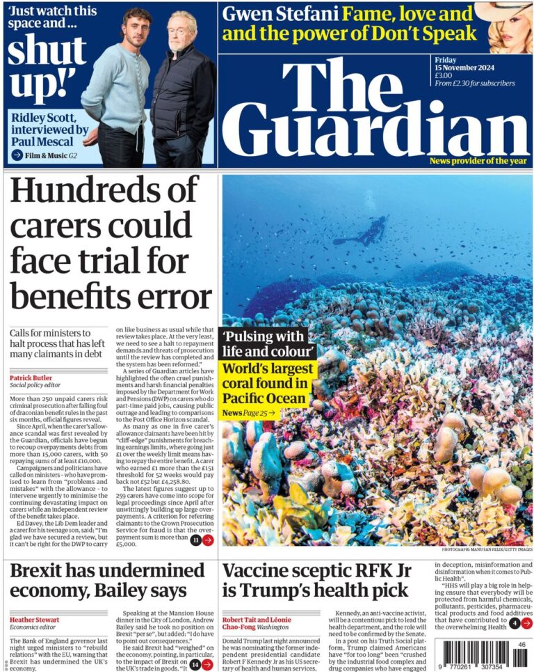 The Guardian – Hundreds of carers could face trial for benefits error 