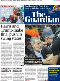 The Guardian – Harris and Trump make final push in swing states 