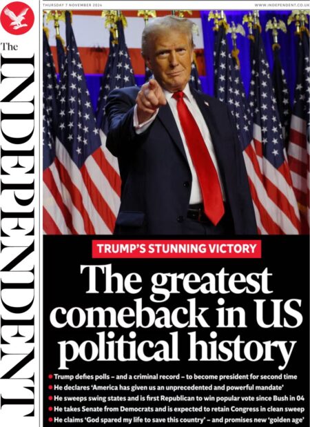 The Independent – The greatest comeback in US political history 