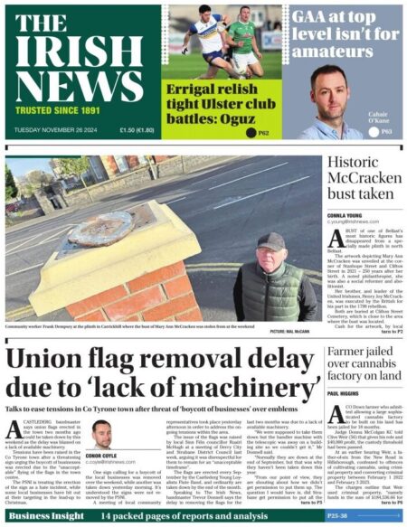 Union flag removal delay due to lack of machinery – The Irish News