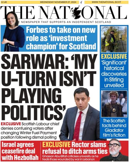 Sarwar: My U-turn isn’t playing politics – The National 