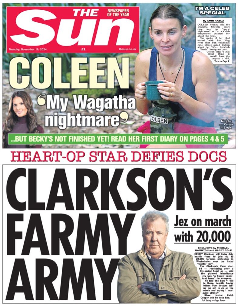 The Sun - Clarkson’s farmy army 
