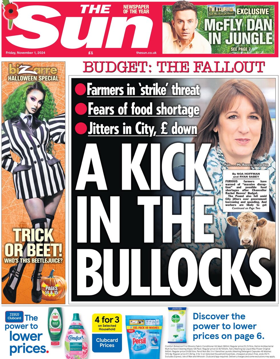 The Sun - A kick in the bullocks 
