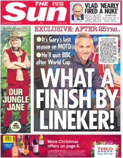 The Sun – What a finish by Lineker 