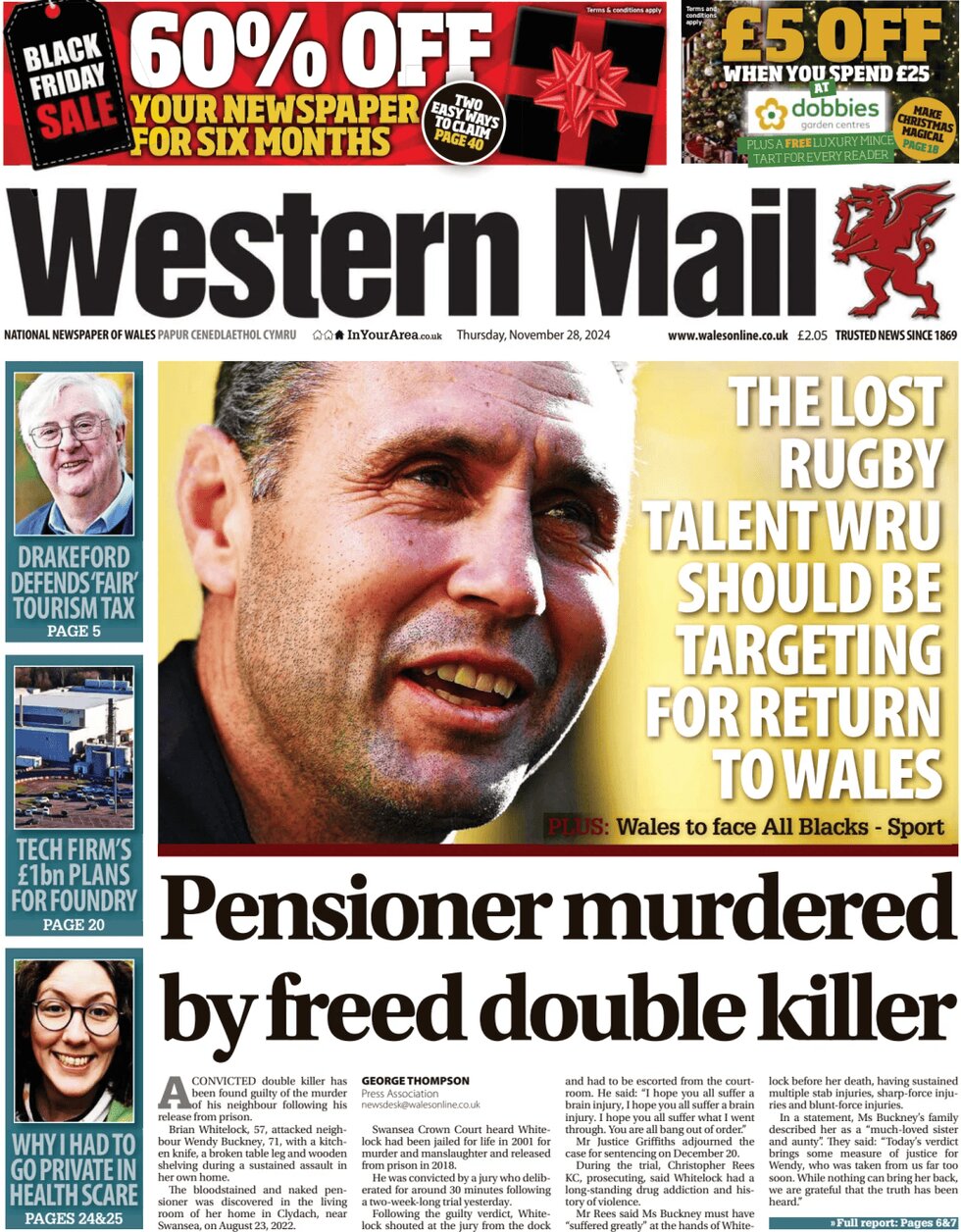 Pensioner murdered by freed double killer - Western Mail