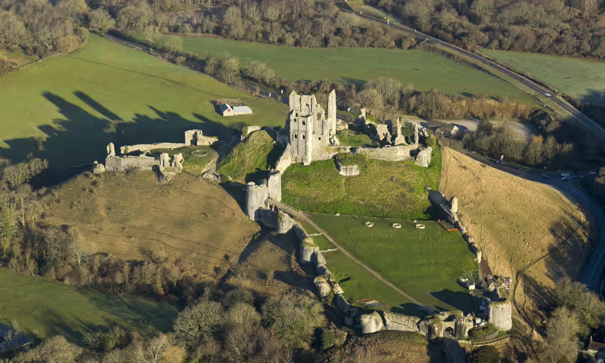 A National Trust viewing platform at Corfe Castle offers visitors a glimpse into the king’s royal quarters in Dorset