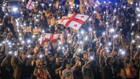 Tens of thousands of Georgians protest