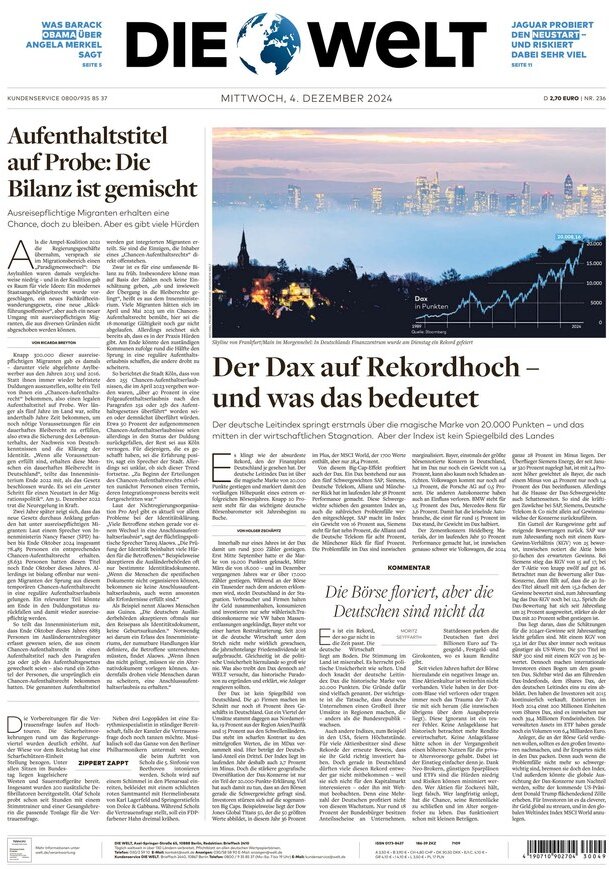 die welt front page 4/12/2024