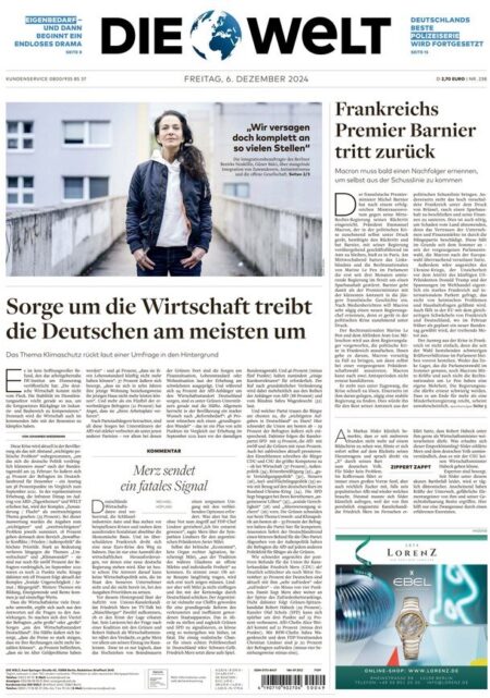 Die Welt Front Page 6/12/2024