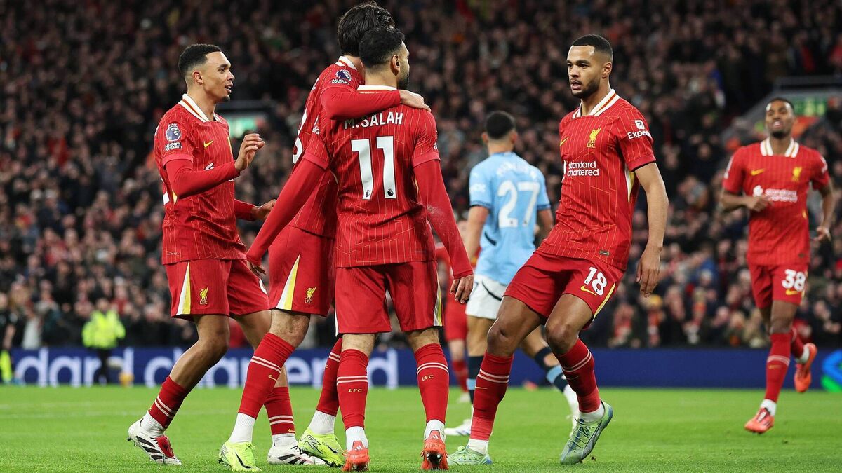 The key points from Liverpool vs Man City as the Reds players celebrate after the first goal.