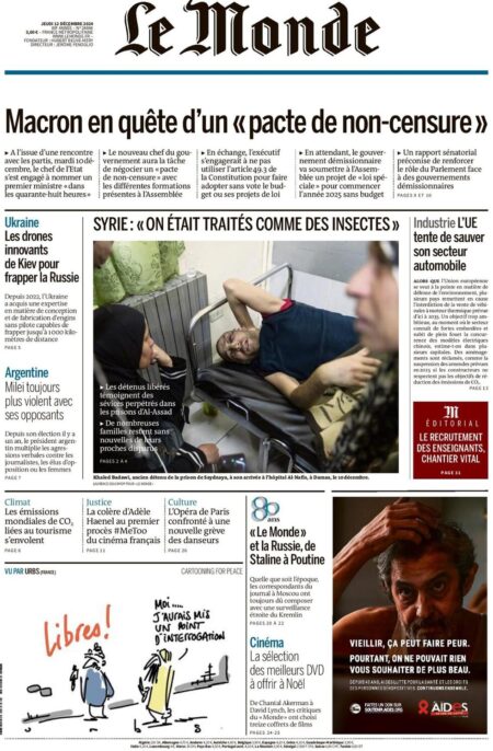 Le Monde Front Page 12/12/2024