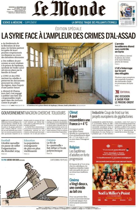 Le Monde Front Page 11/12/2024