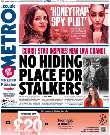 No hiding places for stalkers – Metro