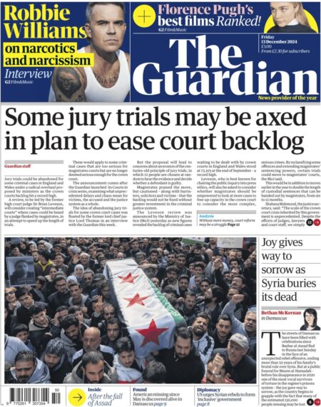 Some jury trials may be axed in plan to ease court backlog – The Guardian