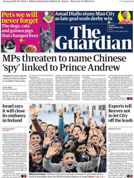 MPs threaten to name Chinese ‘spy’ linked to Prince Andrew – The Guardian