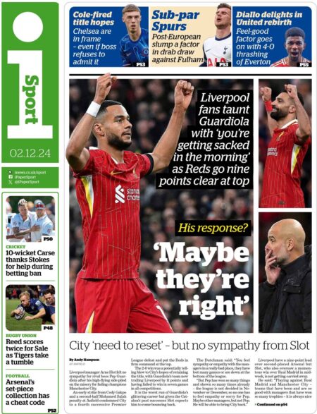 Liverpool fans taunt Guardiola – i sport