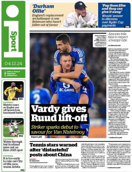 Vardy gives Ruud lift off – the i (UK)