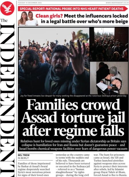 Families crowd Assad torture jail after regime falls – The Independent